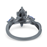 Infinity Twist Sapphire Marquise Wedding Ring Simulated Cubic Zirconia 925 Sterling Silver