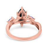 Infinity Twist Sapphire Marquise Wedding Ring Simulated Cubic Zirconia 925 Sterling Silver