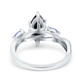 Infinity Twist Sapphire Marquise Wedding Ring Simulated Cubic Zirconia 925 Sterling Silver
