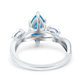 Infinity Twist Sapphire Marquise Wedding Ring Simulated Cubic Zirconia 925 Sterling Silver