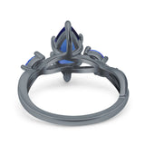 Infinity Twist Sapphire Marquise Wedding Ring Simulated Cubic Zirconia 925 Sterling Silver