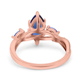 Infinity Twist Sapphire Marquise Wedding Ring Simulated Cubic Zirconia 925 Sterling Silver