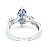 Infinity Twist Sapphire Marquise Wedding Ring Simulated Cubic Zirconia 925 Sterling Silver