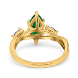 Infinity Twist Sapphire Marquise Wedding Ring Simulated Cubic Zirconia 925 Sterling Silver