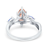 Infinity Twist Sapphire Marquise Wedding Ring Simulated Cubic Zirconia 925 Sterling Silver