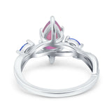 Infinity Twist Sapphire Marquise Wedding Ring Simulated Cubic Zirconia 925 Sterling Silver