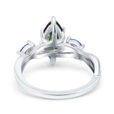 Infinity Twist Sapphire Marquise Wedding Ring Simulated Cubic Zirconia 925 Sterling Silver