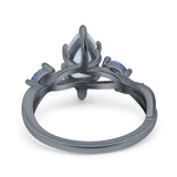 Infinity Twist Sapphire Marquise Wedding Ring Simulated Cubic Zirconia 925 Sterling Silver