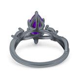 Infinity Twist Marquise Art Deco Engagement Ring Simulated Cubic Zirconia 925 Sterling Silver