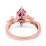 Infinity Twist Marquise Art Deco Engagement Ring Simulated Cubic Zirconia 925 Sterling Silver