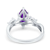 Infinity Twist Marquise Art Deco Engagement Ring Simulated Cubic Zirconia 925 Sterling Silver