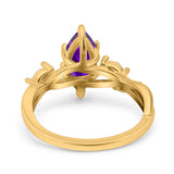 Infinity Twist Marquise Art Deco Engagement Ring Simulated Cubic Zirconia 925 Sterling Silver