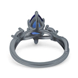 Infinity Twist Marquise Art Deco Engagement Ring Simulated Cubic Zirconia 925 Sterling Silver