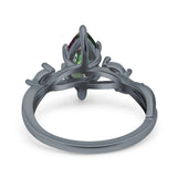 Infinity Twist Marquise Art Deco Engagement Ring Simulated Cubic Zirconia 925 Sterling Silver