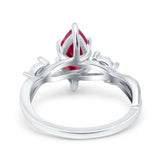 Infinity Twist Marquise Art Deco Engagement Ring Simulated Cubic Zirconia 925 Sterling Silver