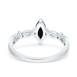Marquise Art Deco Wedding Bridal Ring Infinity Twisted Round Simulated Cubic Zirconia 925 Sterling Silver