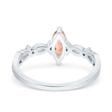 Marquise Art Deco Wedding Bridal Ring Infinity Twisted Round Simulated Cubic Zirconia 925 Sterling Silver