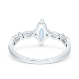 Marquise Art Deco Wedding Bridal Ring Infinity Twisted Round Simulated Cubic Zirconia 925 Sterling Silver