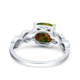 Art Deco Cushion Cut Wedding Engagement Bridal Ring Simulated Cubic Zirconia 925 Sterling Silver