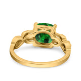 Art Deco Cushion Cut Wedding Engagement Bridal Ring Simulated Cubic Zirconia 925 Sterling Silver