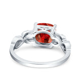 Art Deco Cushion Cut Wedding Engagement Bridal Ring Simulated Cubic Zirconia 925 Sterling Silver