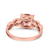 Art Deco Cushion Cut Wedding Engagement Bridal Ring Simulated Cubic Zirconia 925 Sterling Silver