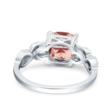 Art Deco Cushion Cut Wedding Engagement Bridal Ring Simulated Cubic Zirconia 925 Sterling Silver