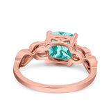 Art Deco Cushion Cut Wedding Engagement Bridal Ring Simulated Cubic Zirconia 925 Sterling Silver