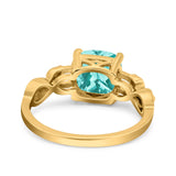 Art Deco Cushion Cut Wedding Engagement Bridal Ring Simulated Cubic Zirconia 925 Sterling Silver