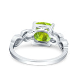 Art Deco Cushion Cut Wedding Engagement Bridal Ring Simulated Cubic Zirconia 925 Sterling Silver