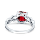 Art Deco Cushion Cut Wedding Engagement Bridal Ring Simulated Cubic Zirconia 925 Sterling Silver