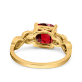 Art Deco Cushion Cut Wedding Engagement Bridal Ring Simulated Cubic Zirconia 925 Sterling Silver