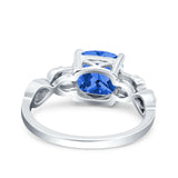 Art Deco Cushion Cut Wedding Engagement Bridal Ring Simulated Cubic Zirconia 925 Sterling Silver