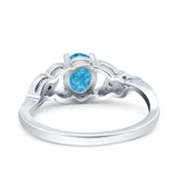 Oval Art Deco Wedding Engagement Bridal Ring Round Simulated Cubic Zirconia 925 Sterling Silver