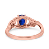 Oval Art Deco Wedding Engagement Bridal Ring Round Simulated Cubic Zirconia 925 Sterling Silver