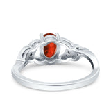 Oval Art Deco Wedding Engagement Bridal Ring Round Simulated Cubic Zirconia 925 Sterling Silver