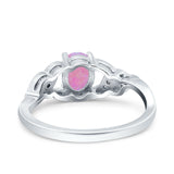 Oval Art Deco Wedding Engagement Bridal Ring Round Simulated Cubic Zirconia 925 Sterling Silver