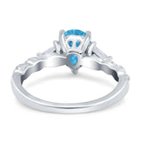 Art Deco Pear Shape Wedding Bridal Ring Triangle Simulated Cubic Zirconia 925 Sterling Silver