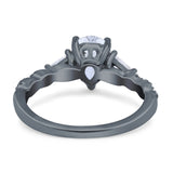 Art Deco Pear Shape Wedding Bridal Ring Triangle Simulated Cubic Zirconia 925 Sterling Silver