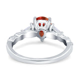 Art Deco Pear Shape Wedding Bridal Ring Triangle Simulated Cubic Zirconia 925 Sterling Silver