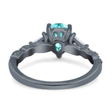 Art Deco Pear Shape Wedding Bridal Ring Triangle Simulated Cubic Zirconia 925 Sterling Silver