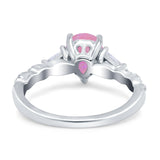 Art Deco Pear Shape Wedding Bridal Ring Triangle Simulated Cubic Zirconia 925 Sterling Silver