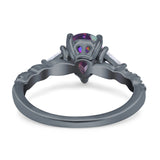 Art Deco Pear Shape Wedding Bridal Ring Triangle Simulated Cubic Zirconia 925 Sterling Silver