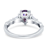 Art Deco Pear Shape Wedding Bridal Ring Triangle Simulated Cubic Zirconia 925 Sterling Silver