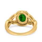 Infinity Twisted Shank Art Deco Halo Oval Wedding Engagement Ring Round Simulated Cubic Zirconia 925 Sterling Silver