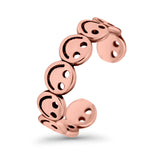 Smiley Face Toe Ring Adjustable Band 925 Sterling Silver (4mm)