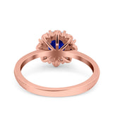 Halo Floral Style Art Deco Round Wedding Engagement Ring Simulated Cubic Zirconia 925 Sterling Silver