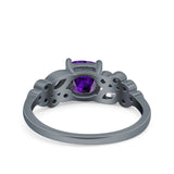 Vintage Style Art Deco Cushion and Marquise Wedding Engagement Ring Simulated Cubic Zirconia 925 Sterling Silver