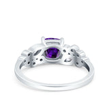 Vintage Style Art Deco Cushion and Marquise Wedding Engagement Ring Simulated Cubic Zirconia 925 Sterling Silver