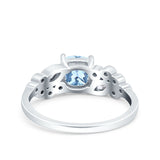 Vintage Style Art Deco Cushion and Marquise Wedding Engagement Ring Simulated Cubic Zirconia 925 Sterling Silver